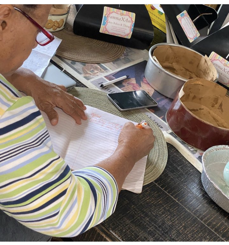 Gloria Pottinger "Gramma" passing down recipes